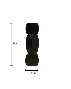 Lotus Root Shaped Vase Ingenious Pure Color Ceramic Decorative Flower Vase for Living Room Bedroom Office Black Large