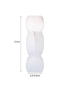 Lotus Root Shaped Vase Ingenious Pure Color Ceramic Decorative Flower Vase for Living Room Bedroom Office White Small