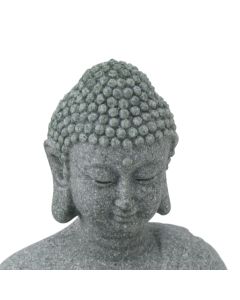 Buddha Statue Green Sandstone Sculpture Buddhist Sitting Figurine Ornament for Living Room Courtyard 7135K-01