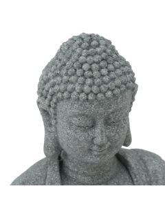 Buddha Statue Green Sandstone Sculpture Buddhist Sitting Figurine Ornament for Living Room Courtyard 7135K-02