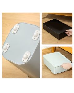 4PCS Self Adhesive Caster Wheel Low Noise Stainless Steel Smooth Swiveling Universal Pulley for Storage Box General Packaging