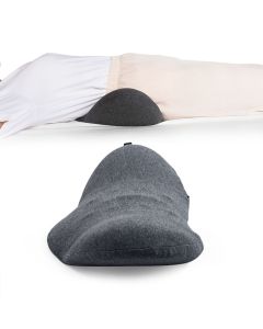 Lumbar Support Pillow Cotton Memory Foam Ergonomic Curve Fit Spinal Massage Spots Waist Support Lower Back Pillow Dark Gray 49x27x13.5cm/19.3x10.6x5.3in
