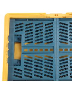 Collapsible Baskets with Handles PP Waterproof Collapsible Storage Crates for Home Kitchen Bedroom Office Yellow Green Large Size