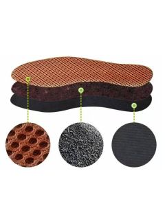 Bamboo Charcoal Deodorant Mesh Insoles Breathable Absorb Sweat Shoe Pads for Men Women Khaki 42