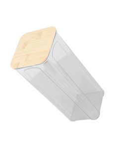 Airtight Food Storage Container Clear Food Storage Jar with Bamboo Lid for Noodles Flour Cereal Rice Tea Coffee Beans 2000ml 10.7x25.5cm / 4.2x10.0in