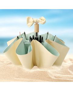 Travel Umbrella Ice Cream Color Sun Rain Proof UV Protection Foldable Portable Umbrella for Men Women Yellow Green