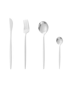 12Pcs Tableware Set Spoons Knives Forks Glossy 410 Stainless Steel Cutlery Set for Home Restaurant Silver