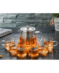 1300ml Glass Teapot Thickened Heat Resistant Clear Ergonomic Handle for Loose Leaf Blooming Tea