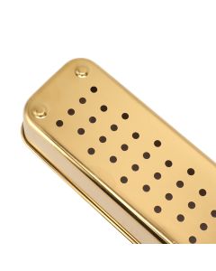 Stainless Steel Cutlery Tray Holder Kitchen Chopstick Spoon Fork Storage Box with Lid Drainer Gold