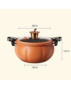 Medical Stone Soup Pot Large Capacity Excellent Sealing Saucepan Anti Scald Silicone Cover Multi Purpose Stockpot Orange 24cm/9.4in