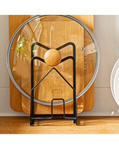 Chopping Board Storage Rack Multifunctional Pot Pan Lid Stand Holder Iron Good Ventilation Kitchen Countertop Organizer Black Standard