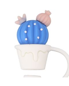 6Pcs Straw Cover Cap Cute Cartoon Reusable Silicone Toppers Drinking Tips Lids Plugs Type A