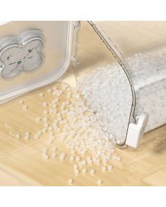 Rice Container Airtight Grain Food Storage Box Transparent with Cover for Home Kitchen Transparent 5kg / 11.02lb