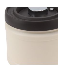 Vacuum Sealed Coffee Container 304 Stainless Steel Press Type Airtight Food Storage Container for Coffee Beans Tea Nuts 1600ML Beige