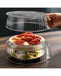 Multilayer Food Cover Multifunctional Transparent Food Cover Fresh Keeping Insulated Dish Cover for Kitchen Dining Table 2 Layers