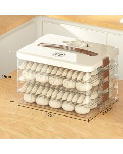 Dumpling Storage Box Large Capacity Multi Layer Transparent Plastic Airtight Food Container Kitchen Supplies 4 Layers