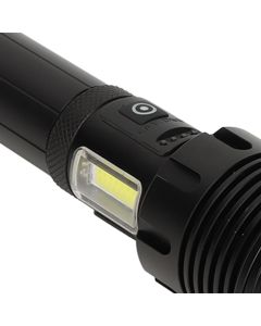 LED Flashlight with COB USB Charging Zoomable Telescopic Flashlight Red White Portable Light