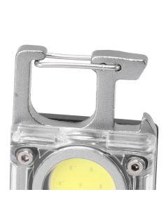 800LM COB Keychain Work Light Rechargeable Mini LED Flashlightht Outdoor Flashlight Bottle Opener Signal Light K45 Silver