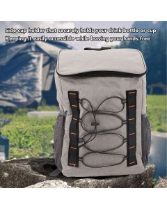 Insulated Backpack Outdoor Large Capacity Insulation Bag Long Term Thermal Insulation Lunch Bag with Side Cup Holder for Travel Picnic Camping