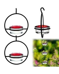 Beautiful Circular Hanging Hummingbird Feeder Outdoor Hanging Humming Bird Feeder 2pc