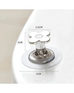 Toilet Lid Handle Toilet Cover Lifter Electroplated Flower Shape Adhesive Easy to Use Toilet Lifter Handle for Bedroom