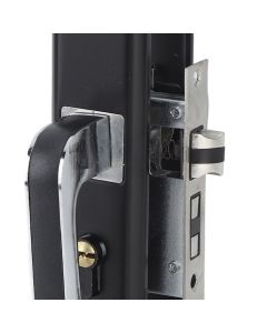Privacy Bathroom Lever Lock Set Low Noise Door Lever Lockset Bedroom Door Handle Security Door Lever with Lock Black