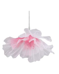 Gauze Flower 19.7in Diameter Soft Bright Colors Light Reusable Handcrafted Organza Flower for Wedding Photography Family Rose Red