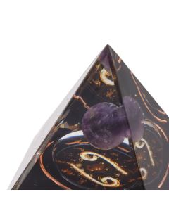 5cm Orgonite Pyramid for Positive Energy Healing Crystal Pyramid Meditation Orgonite Pyramids Chakra Zodiac Energy Generator Cancer