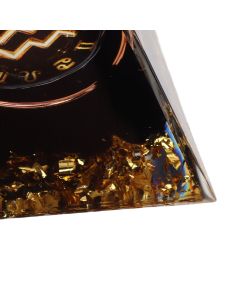 5cm Orgonite Pyramid for Positive Energy Healing Crystal Pyramid Meditation Orgonite Pyramids Chakra Zodiac Energy Generator Aquarius