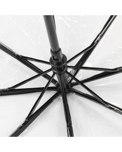Clear Automatic Foldable Umbrella 8 Ribs 3 Folding Black Edging Transparent Auto Open Close Umbrella for Outdoor Travel Wedding