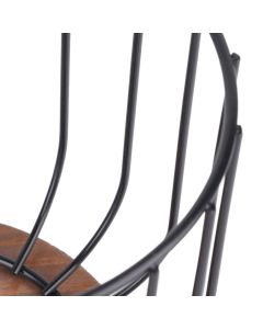Coffee Capsule Storage Basket Cup Shape Black Iron and Pine Coffee Pod Holder for Coffee Bar Counter
