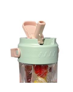 Straw Water Bottle Built in Tea Strainer with Handle PC 700ml Beautiful Cute Straw Bottle for Girls Women Green