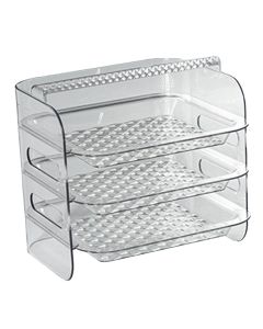 Multi Layer Food Tray Multifunctional Strong Capacity Durable Vegetable Fruit Preparation Plate 3 Layer White
