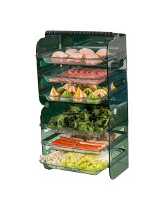 Multi Layer Food Tray Multifunctional Strong Capacity Durable Vegetable Fruit Preparation Plate 6 Layer Green