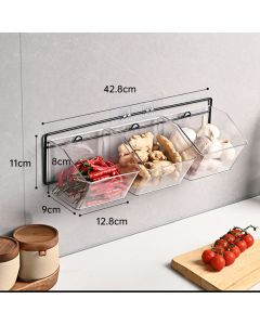 Wall Mounted Storage Container 3 Layer Wall Hanging Kitchen Storage Box for Garlic Ginger Onion Horizontal Hanging