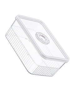Refrigerator Storage Box with Lids Plastic Transparent Sealed Fridge Food Storage Containers for Fruits Vegetables M
