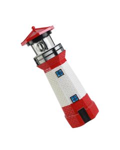 Solar Powered Lighthouse Environmentally Friendly Energy Saving Solar Lighthouse with Rotating Beacon for Garden Decor Red