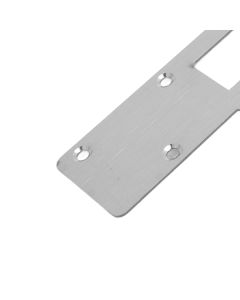 Door Strike Plate Double Holes Steel Reinforced Strong Easy Install Security Stike for 5‑1/2in to 6in Hole Center Distance White