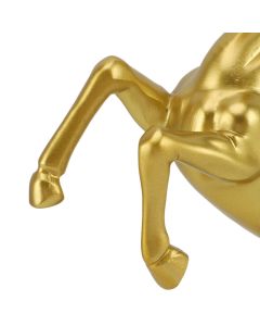 Horse Statue Gold Synthesized Resin Unique Horse Art Figurine for Wine Cabinet Office Leaping Horse