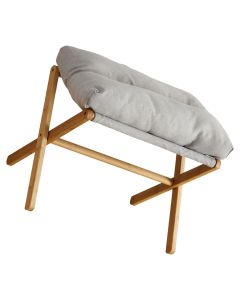 Foot Stool Foldable X Leg Modern Multifunctional Foot Rest with Soft Cushion for Living Room Bedroom Office Gray