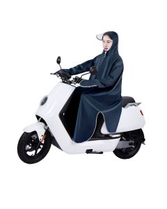Electric Bike Raincoat Enlarged Protection Oxford Cloth Adults Sleeve Rain Poncho for Cycling Navy Blue 5XL
