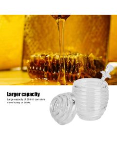 Transparent Honey Dispenser with Lid Spoon Large Capacity Honey Container for Storing Honey