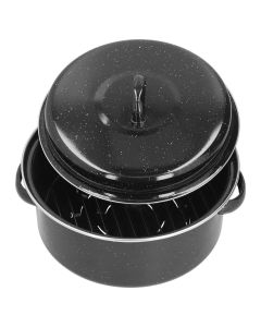 Oval Roaster Enamel Oval Roaster Excellent Heating for Barbucue and Sweet Potato Black for Family
