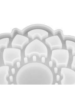 DIY Crystal Epoxy Resin Mold Innovative Shaped Mirror Silicone Candle Holder Mold for BakeryLotus Mold 60‑734