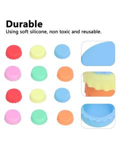 Silicone Beer Bottle Caps Reusable Round Glass Bottle Stopper Kitchen Gadgets for Home Restaurant