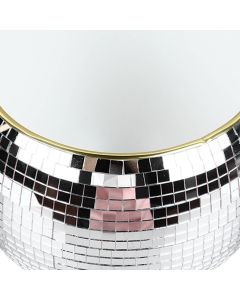 Ball Ice Bucket Plastic Beverage Tub Mirror Party Decor Bucket for Wine Cold Drinks Milky White Gold Edges