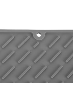 3 Fold Counter Foldable Drying Mat Silicone Fast Drying Waterproof Reusable Drying Kitchen Mat for Kitchen Bathroom Grey