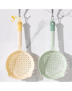 Ladle Fine Mesh Strainer Durable Nylon PVC Handle Heat Resistant Large Capacity Versatile Spoon Ladle for Kitchen Green