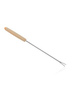 6pcs Stainless Steel Fondue Forks Cheese Fondue Sticks Smore Sticks with Wooden Handle Heat Resistant for Chocolate Cheese