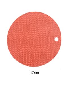 Heat Resistant Mat Silicone Slip Proof Round 17cm Heat Insulation Pad for Kitchen Countertop